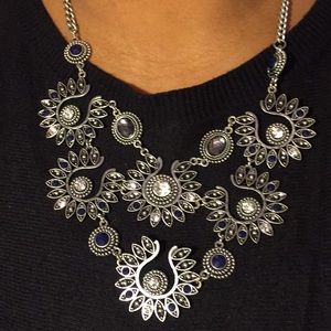 New York and Company Navy & Silver Necklace